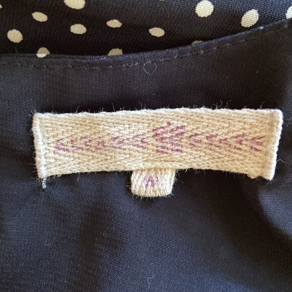 Altar'd State Navy Blue & White Polka Dot Lace Neckline A-Line Mini Dress Size S - Picture 6 of 8